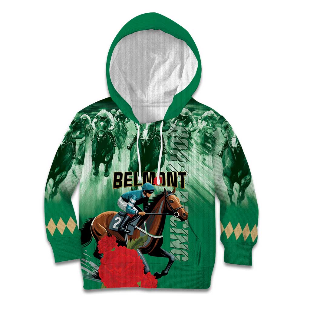 Personalized Belmont Horse Racing Kid Hoodie Run for the Carnations