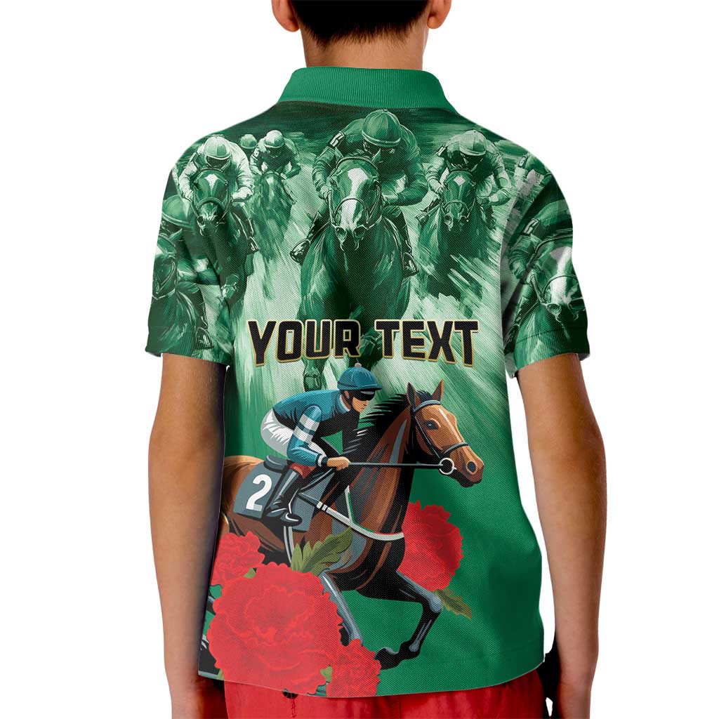 Personalized Belmont Horse Racing Kid Polo Shirt Run for the Carnations