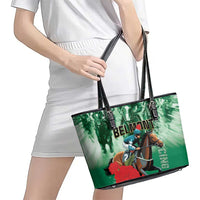 Belmont Horse Racing Leather Tote Bag Run for the Carnations