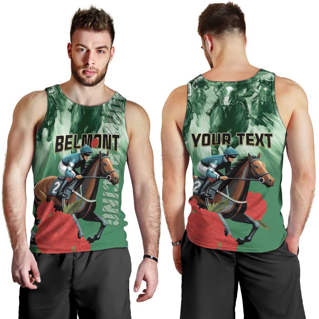 Personalized Belmont Horse Racing Men Tank Top Run for the Carnations