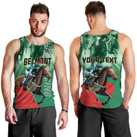 Personalized Belmont Horse Racing Men Tank Top Run for the Carnations