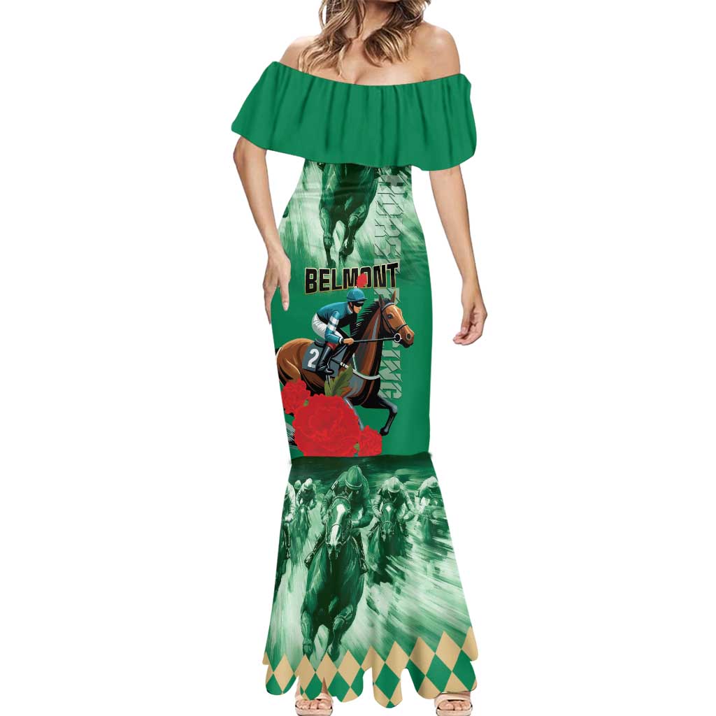Personalized Belmont Horse Racing Mermaid Dress Run for the Carnations