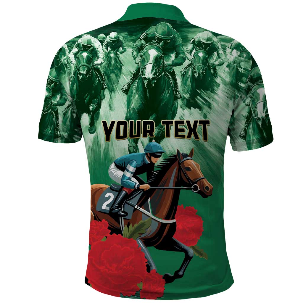 Personalized Belmont Horse Racing Polo Shirt Run for the Carnations