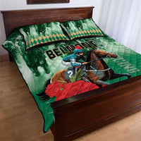 Belmont Horse Racing Quilt Bed Set Run for the Carnations