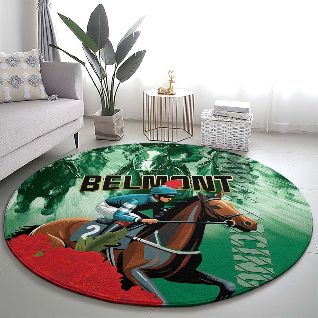 Belmont Horse Racing Round Carpet Run for the Carnations