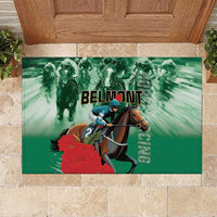 Belmont Horse Racing Rubber Doormat Run for the Carnations