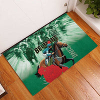 Belmont Horse Racing Rubber Doormat Run for the Carnations