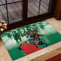 Belmont Horse Racing Rubber Doormat Run for the Carnations