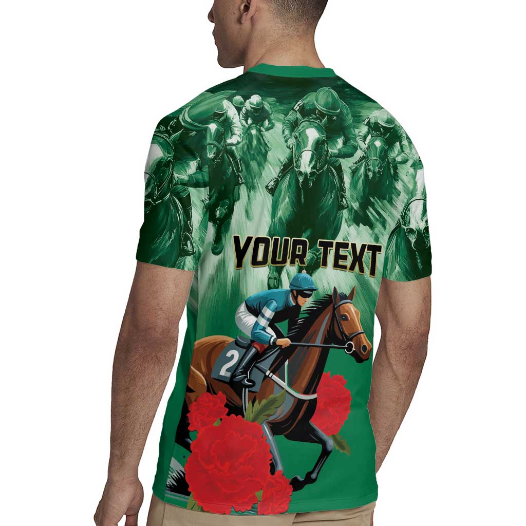 Personalized Belmont Horse Racing Rugby Jersey Run for the Carnations