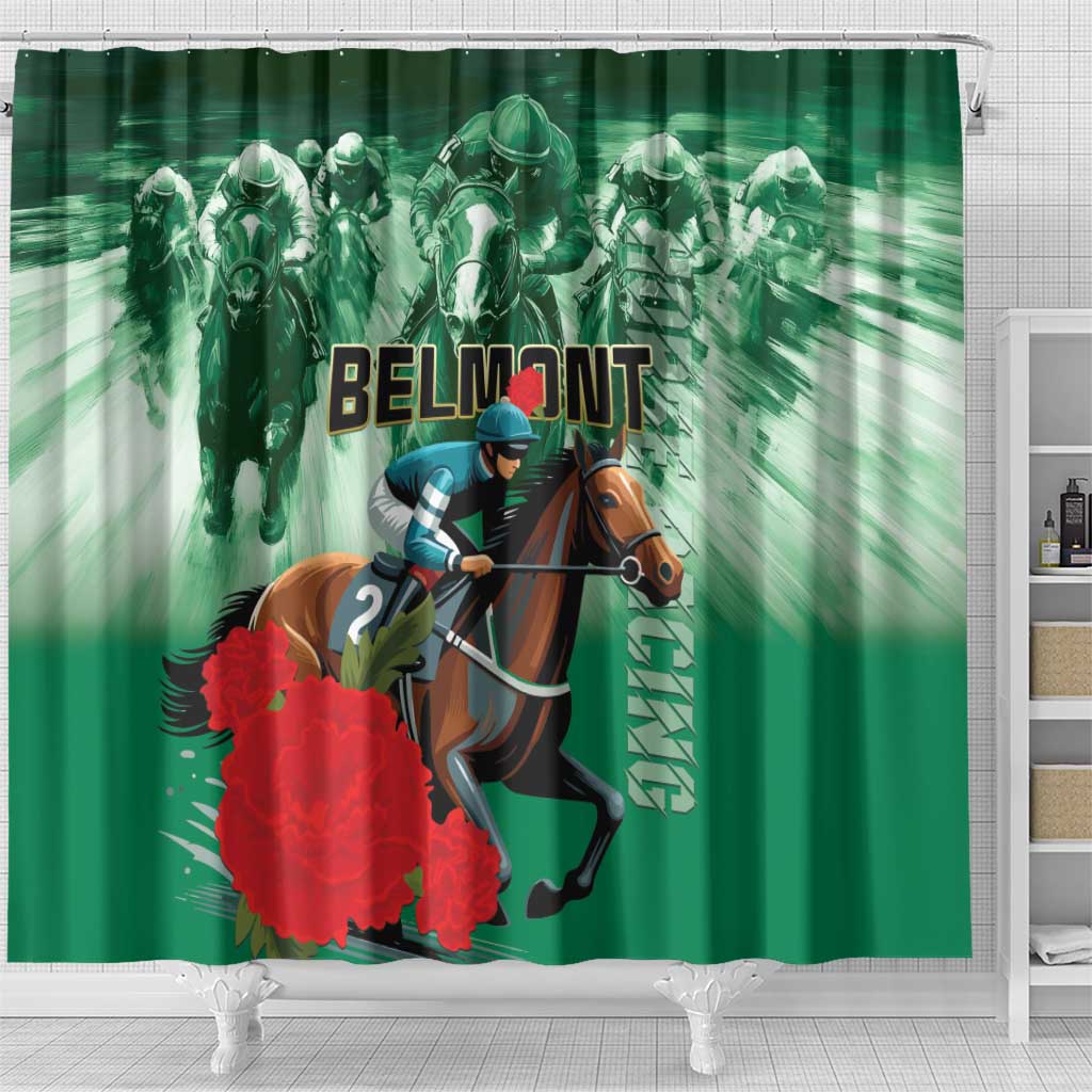 Belmont Horse Racing Shower Curtain Run for the Carnations