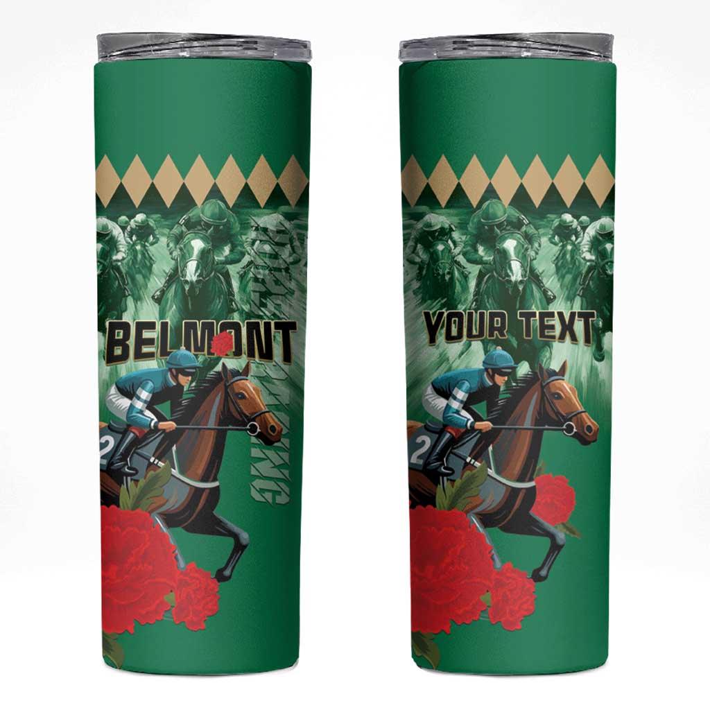 Personalized Belmont Horse Racing Skinny Tumbler Run for the Carnations