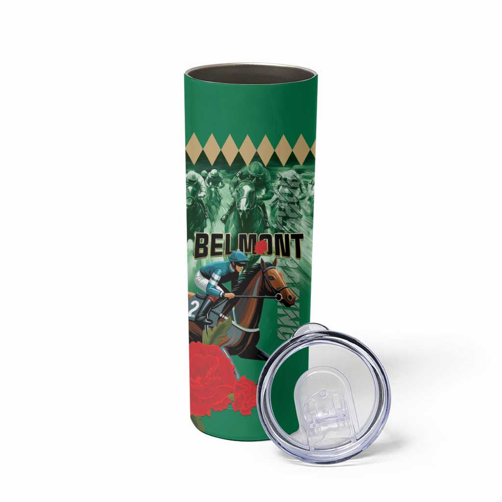 Personalized Belmont Horse Racing Skinny Tumbler Run for the Carnations