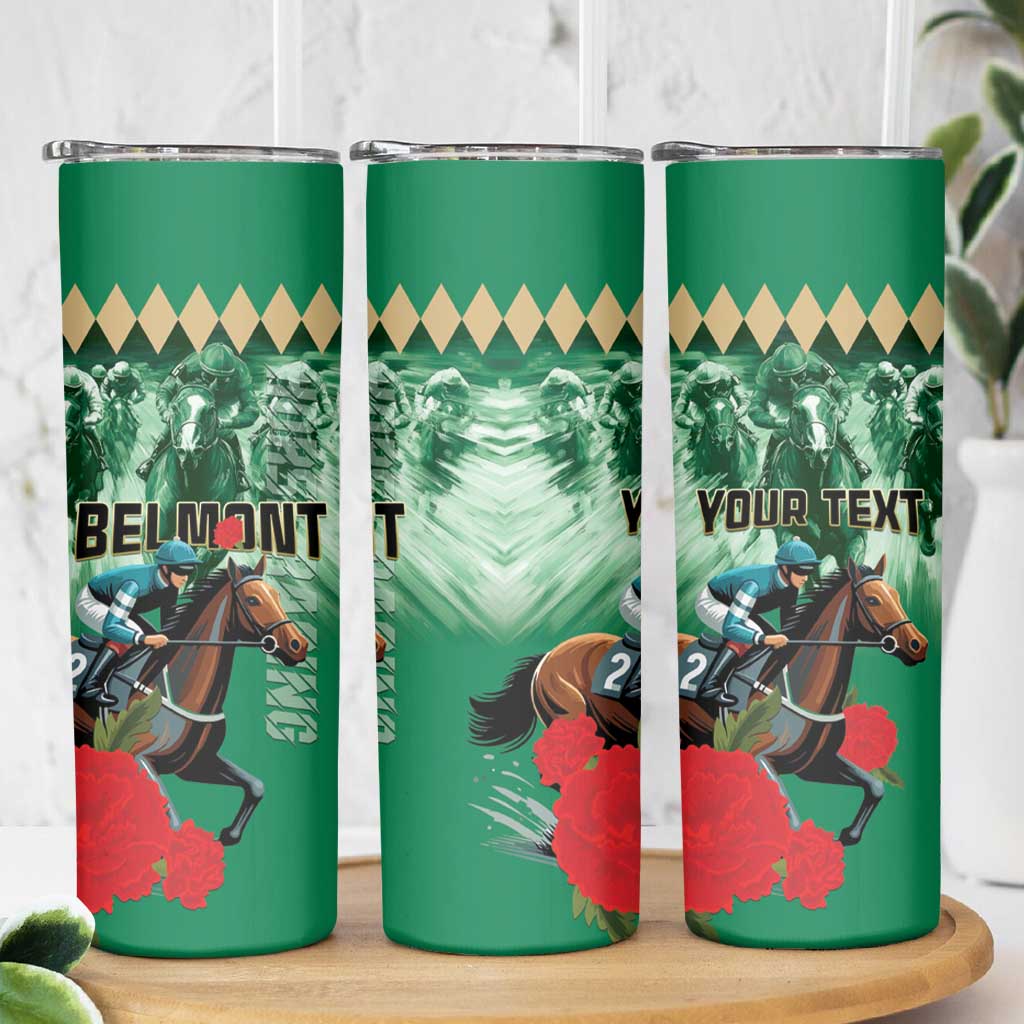 Personalized Belmont Horse Racing Skinny Tumbler Run for the Carnations