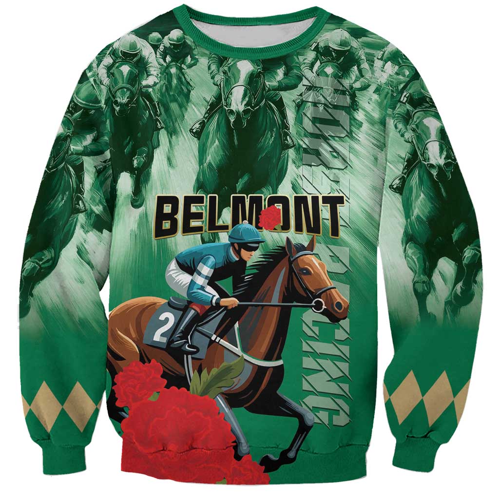Personalized Belmont Horse Racing Sweatshirt Run for the Carnations