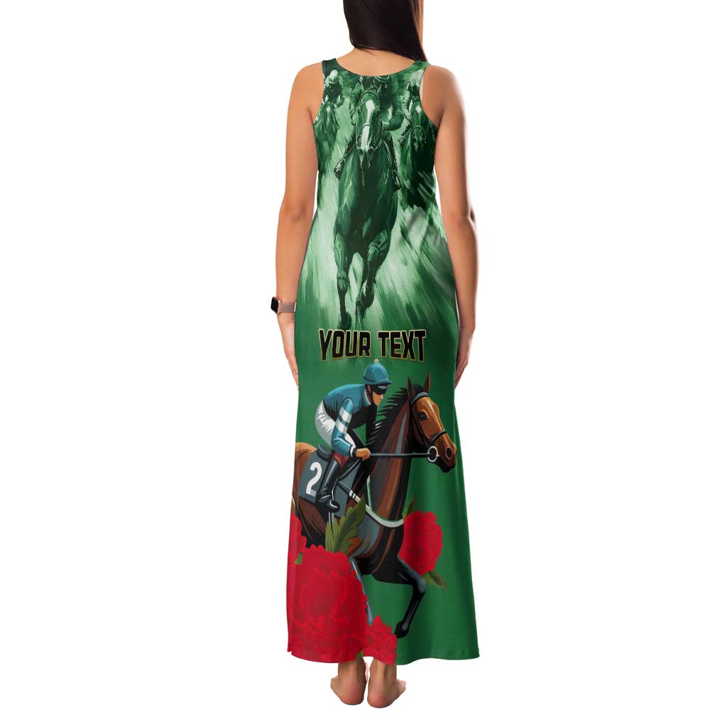 Personalized Belmont Horse Racing Tank Maxi Dress Run for the Carnations