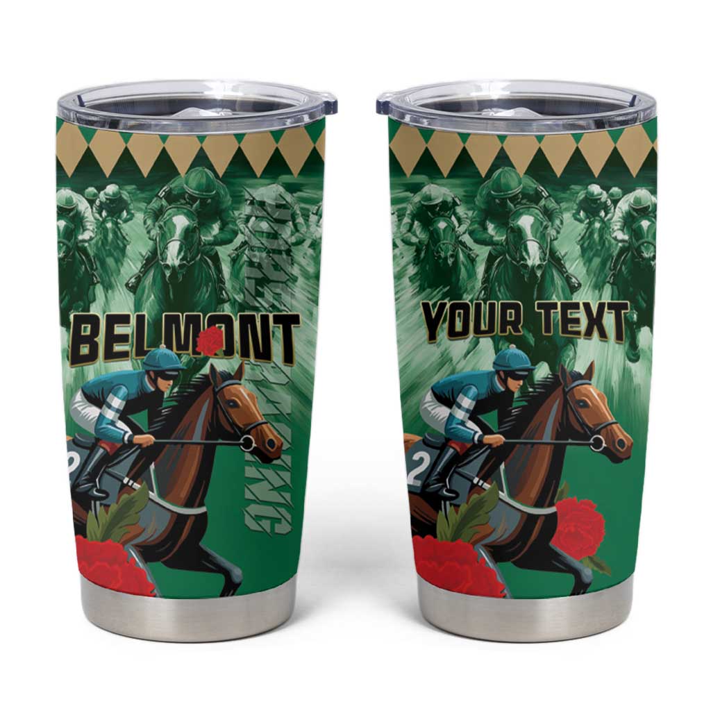 Personalized Belmont Horse Racing Tumbler Cup Run for the Carnations