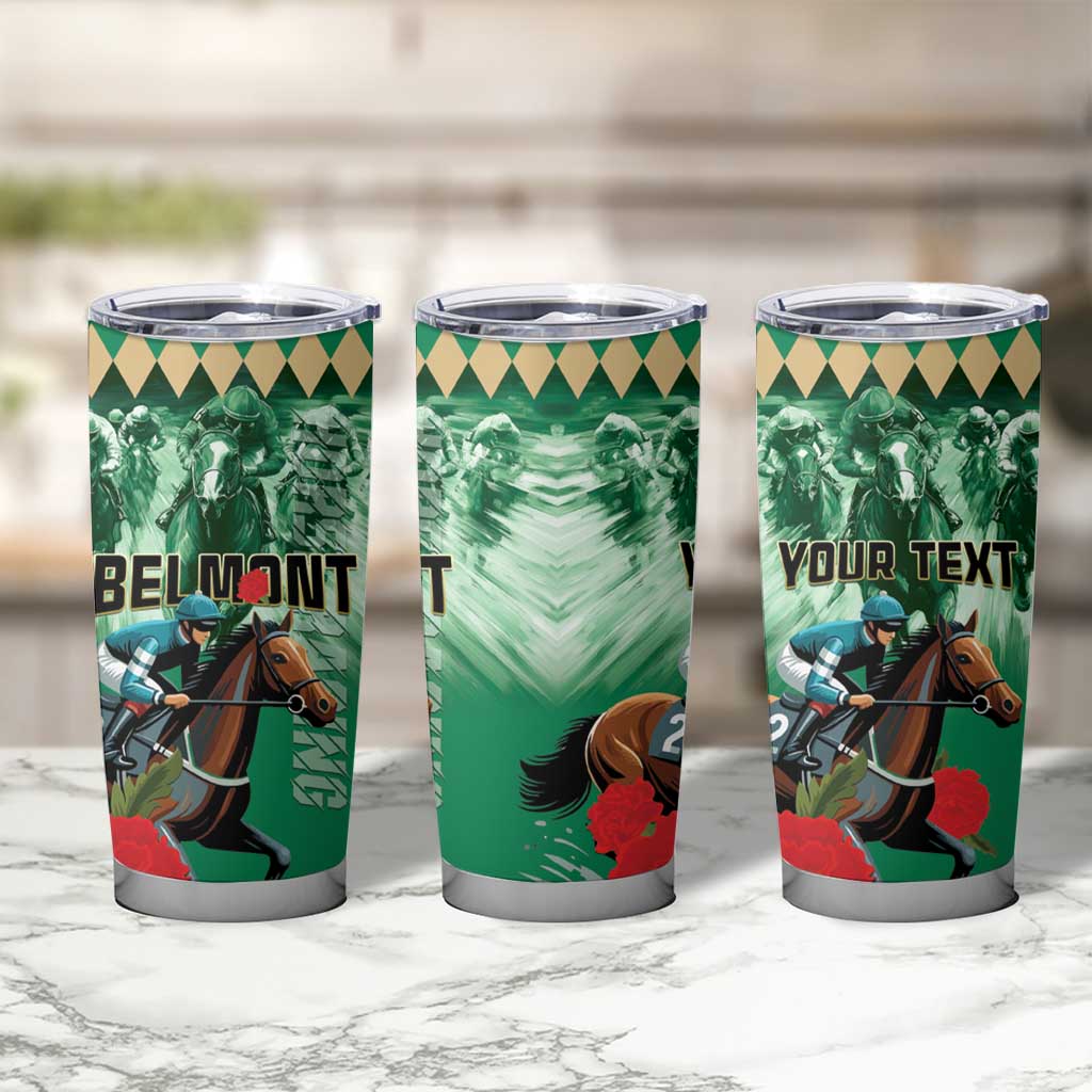Personalized Belmont Horse Racing Tumbler Cup Run for the Carnations