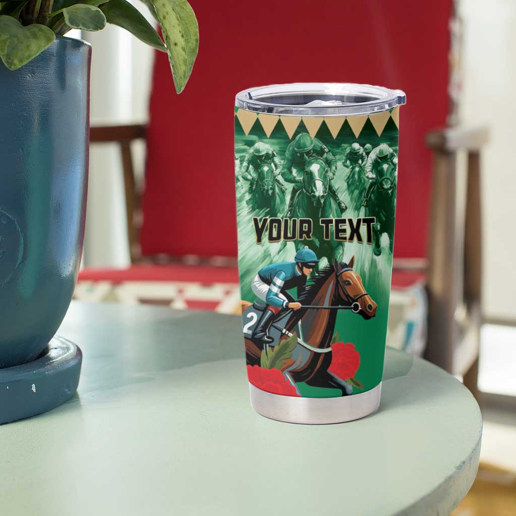 Personalized Belmont Horse Racing Tumbler Cup Run for the Carnations