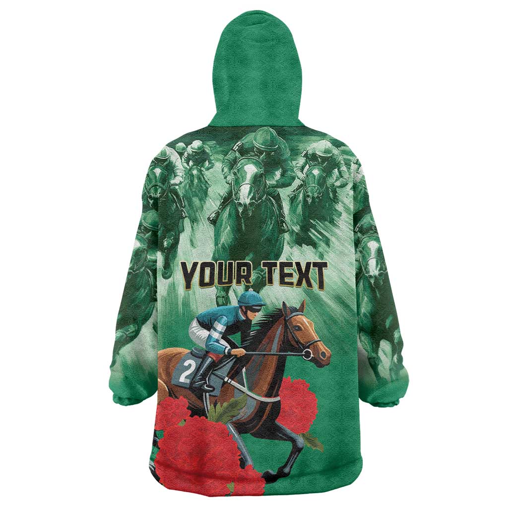 Personalized Belmont Horse Racing Wearable Blanket Hoodie Run for the Carnations