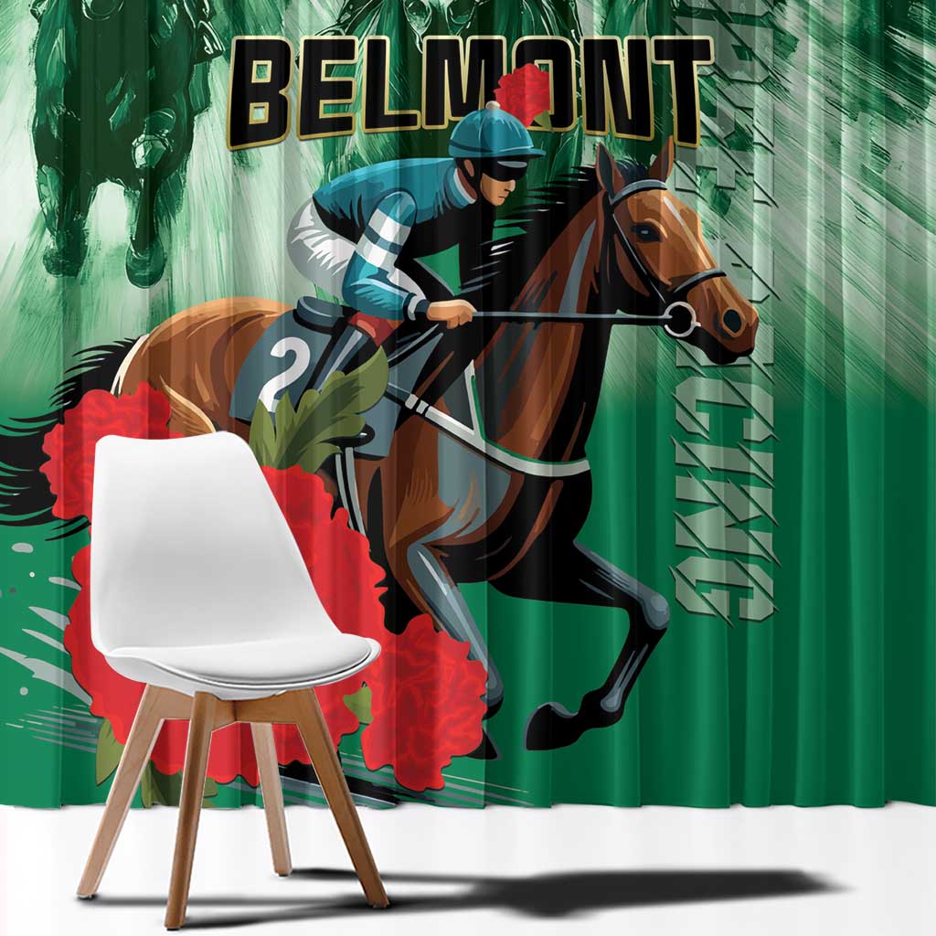 Belmont Horse Racing Window Curtain Run for the Carnations