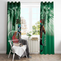Belmont Horse Racing Window Curtain Run for the Carnations