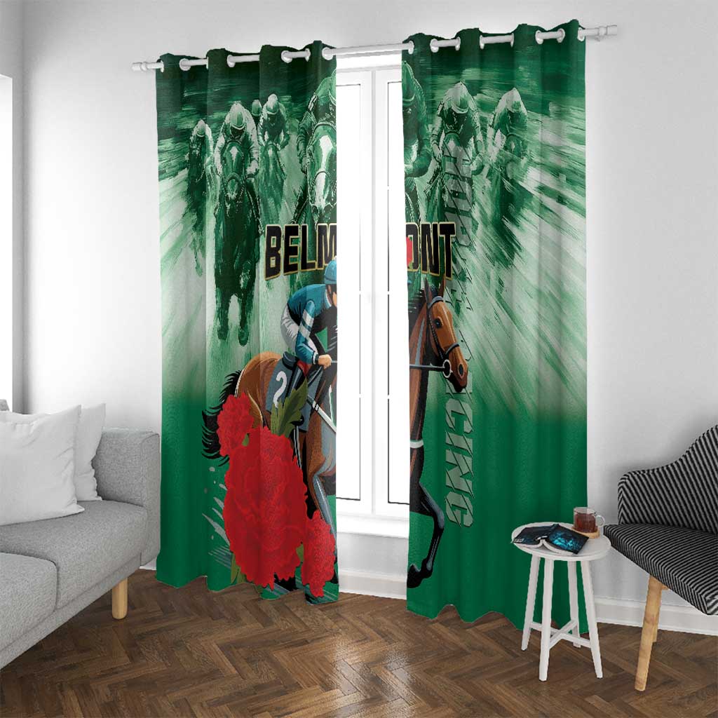 Belmont Horse Racing Window Curtain Run for the Carnations