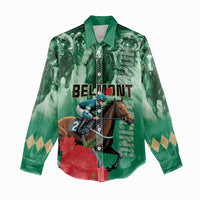 Personalized Belmont Horse Racing Women Casual Shirt Run for the Carnations
