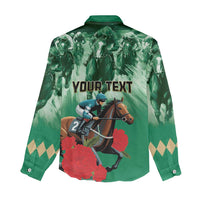 Personalized Belmont Horse Racing Women Casual Shirt Run for the Carnations