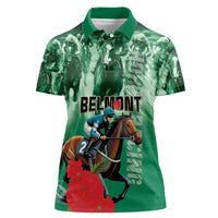 Personalized Belmont Horse Racing Women Polo Shirt Run for the Carnations