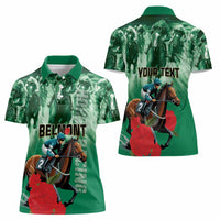Personalized Belmont Horse Racing Women Polo Shirt Run for the Carnations