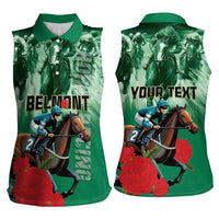 Personalized Belmont Horse Racing Women Sleeveless Polo Shirt Run for the Carnations