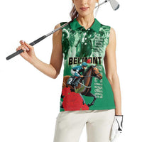 Personalized Belmont Horse Racing Women Sleeveless Polo Shirt Run for the Carnations