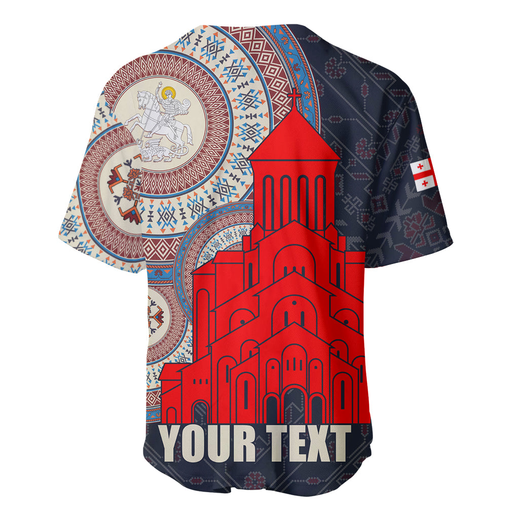 Georgia Independence Day Baseball Jersey Holy Trinity Cathedral of Tbilisi - Wonder Print Shop
