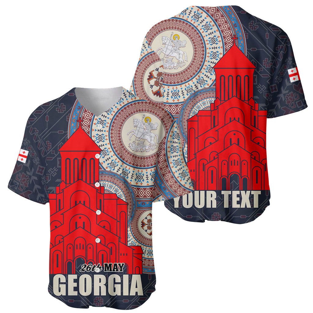 Georgia Independence Day Baseball Jersey Holy Trinity Cathedral of Tbilisi - Wonder Print Shop