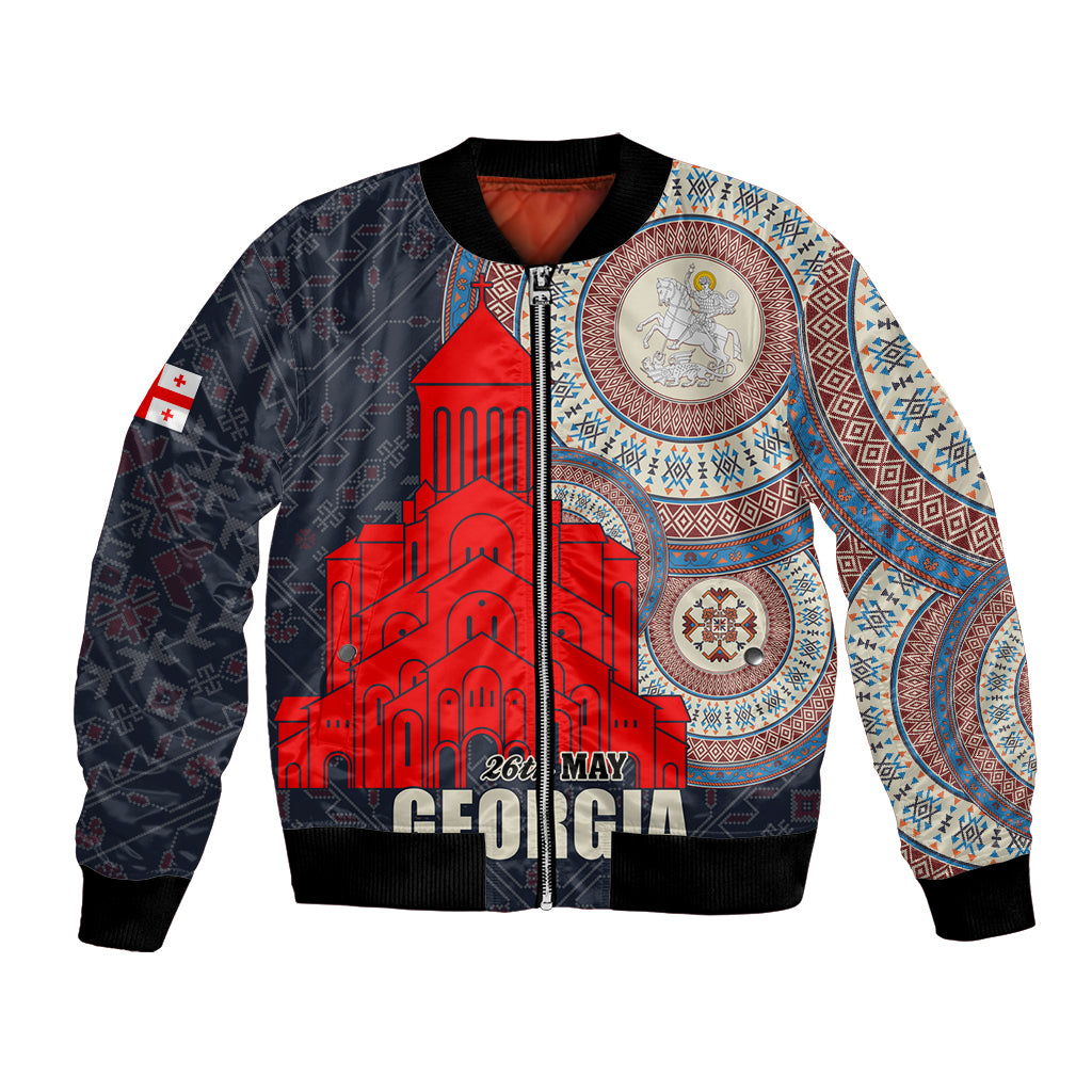 Georgia Independence Day Bomber Jacket Holy Trinity Cathedral of Tbilisi - Wonder Print Shop