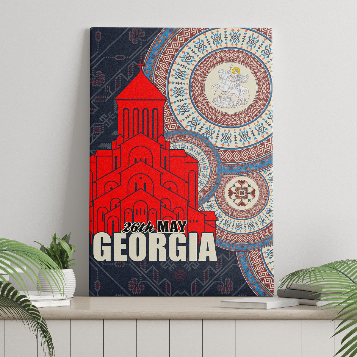 Georgia Independence Day Canvas Wall Art Holy Trinity Cathedral of Tbilisi - Wonder Print Shop