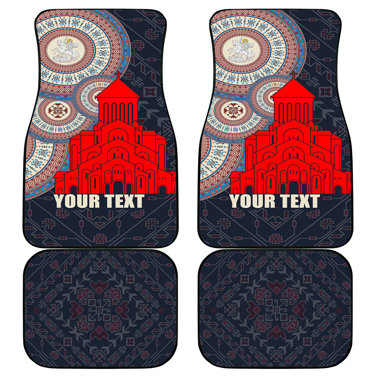 Georgia Independence Day Car Mats Holy Trinity Cathedral of Tbilisi - Wonder Print Shop