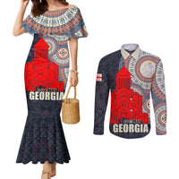 Georgia Independence Day Couples Matching Mermaid Dress and Long Sleeve Button Shirt Holy Trinity Cathedral of Tbilisi