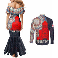 Georgia Independence Day Couples Matching Mermaid Dress and Long Sleeve Button Shirt Holy Trinity Cathedral of Tbilisi