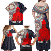Georgia Independence Day Family Matching Off Shoulder Maxi Dress and Hawaiian Shirt Holy Trinity Cathedral of Tbilisi - Wonder Print Shop