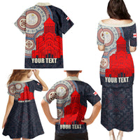 Georgia Independence Day Family Matching Puletasi and Hawaiian Shirt Holy Trinity Cathedral of Tbilisi - Wonder Print Shop