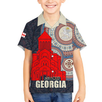 Georgia Independence Day Family Matching Puletasi and Hawaiian Shirt Holy Trinity Cathedral of Tbilisi - Wonder Print Shop