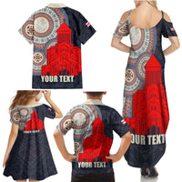 Georgia Independence Day Family Matching Summer Maxi Dress and Hawaiian Shirt Holy Trinity Cathedral of Tbilisi - Wonder Print Shop