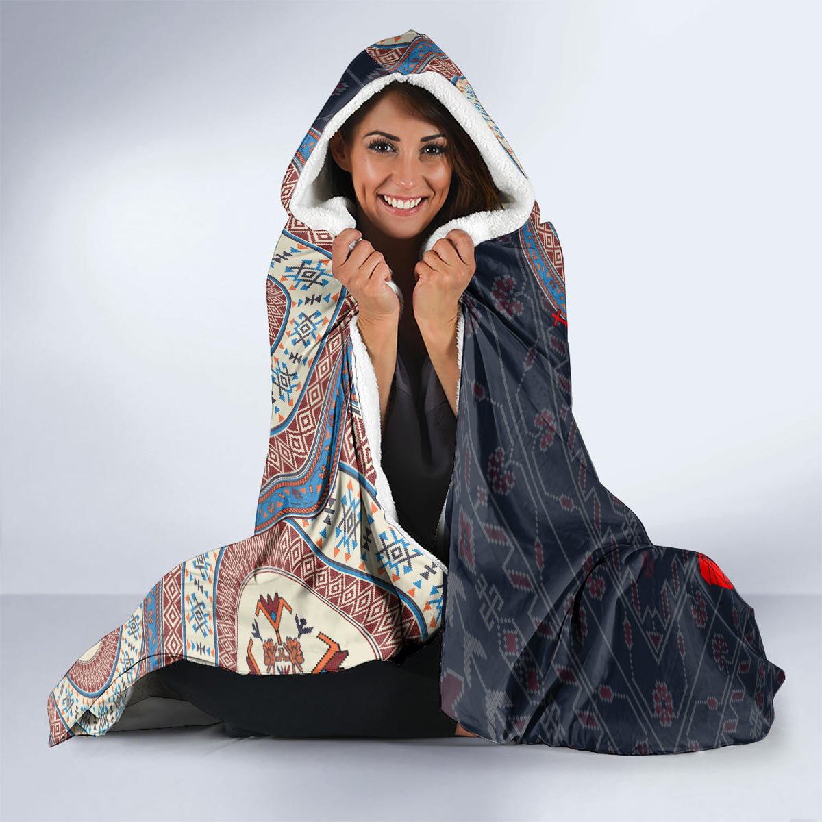 Georgia Independence Day Hooded Blanket Holy Trinity Cathedral of Tbilisi