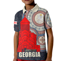Georgia Independence Day Kid Polo Shirt Holy Trinity Cathedral of Tbilisi - Wonder Print Shop
