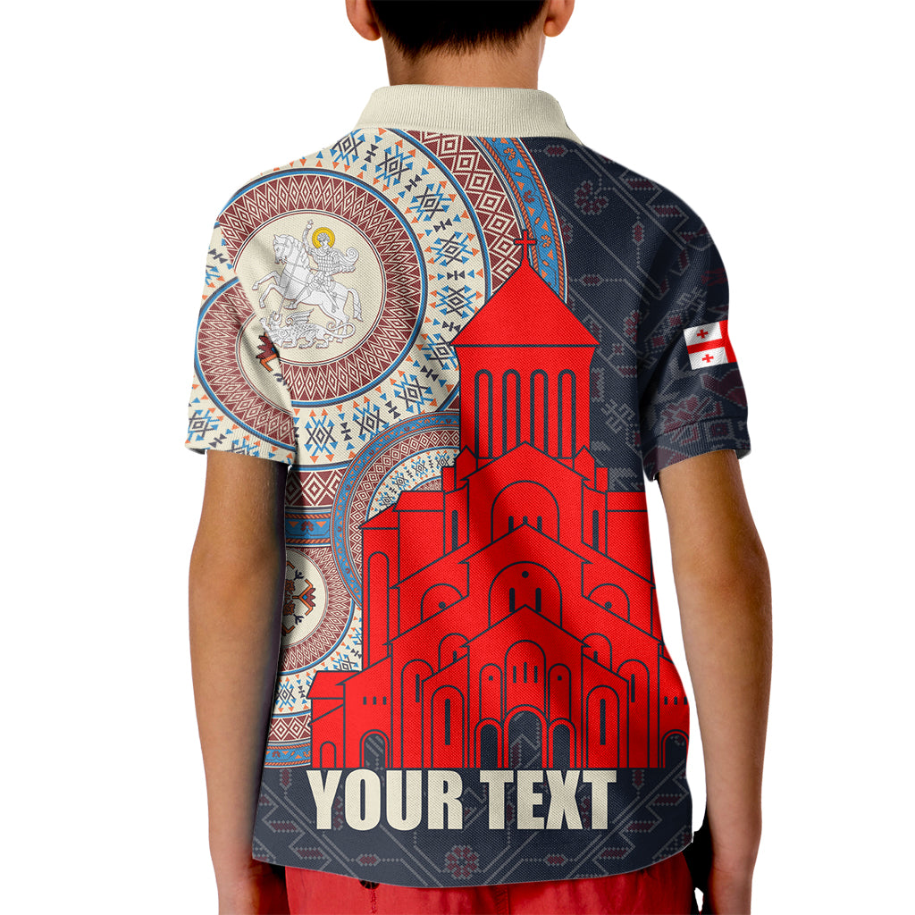 Georgia Independence Day Kid Polo Shirt Holy Trinity Cathedral of Tbilisi - Wonder Print Shop