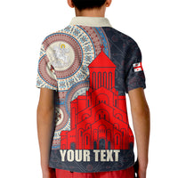 Georgia Independence Day Kid Polo Shirt Holy Trinity Cathedral of Tbilisi - Wonder Print Shop
