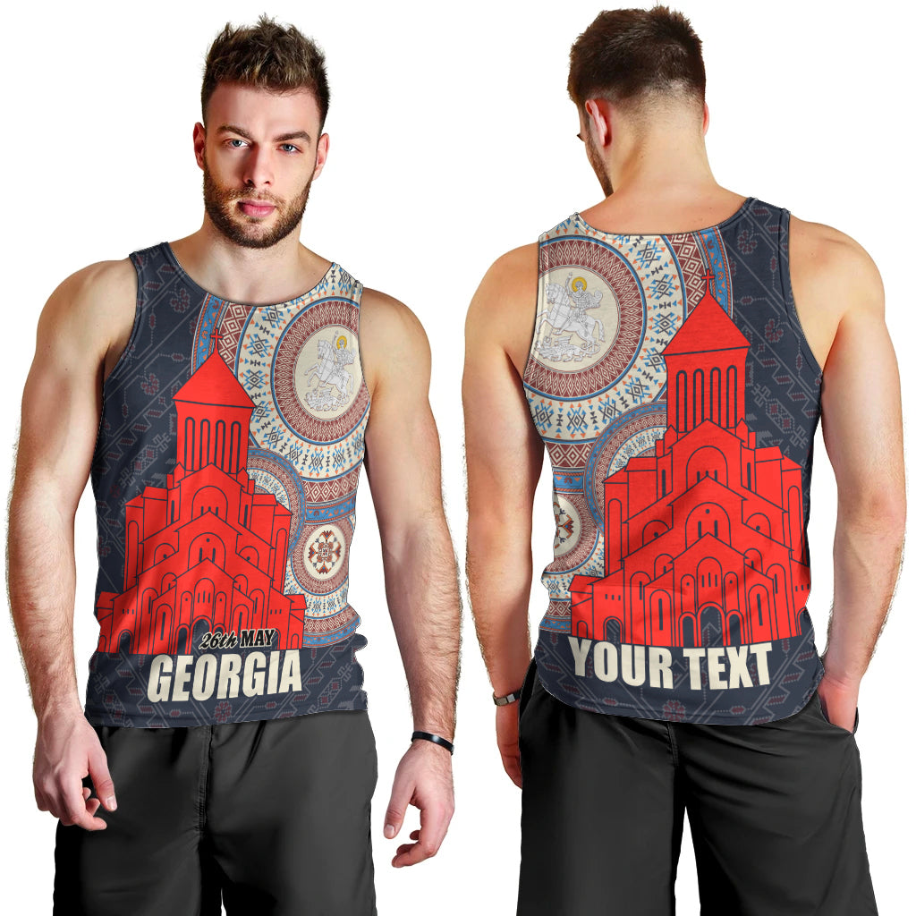 Georgia Independence Day Men Tank Top Holy Trinity Cathedral of Tbilisi - Wonder Print Shop