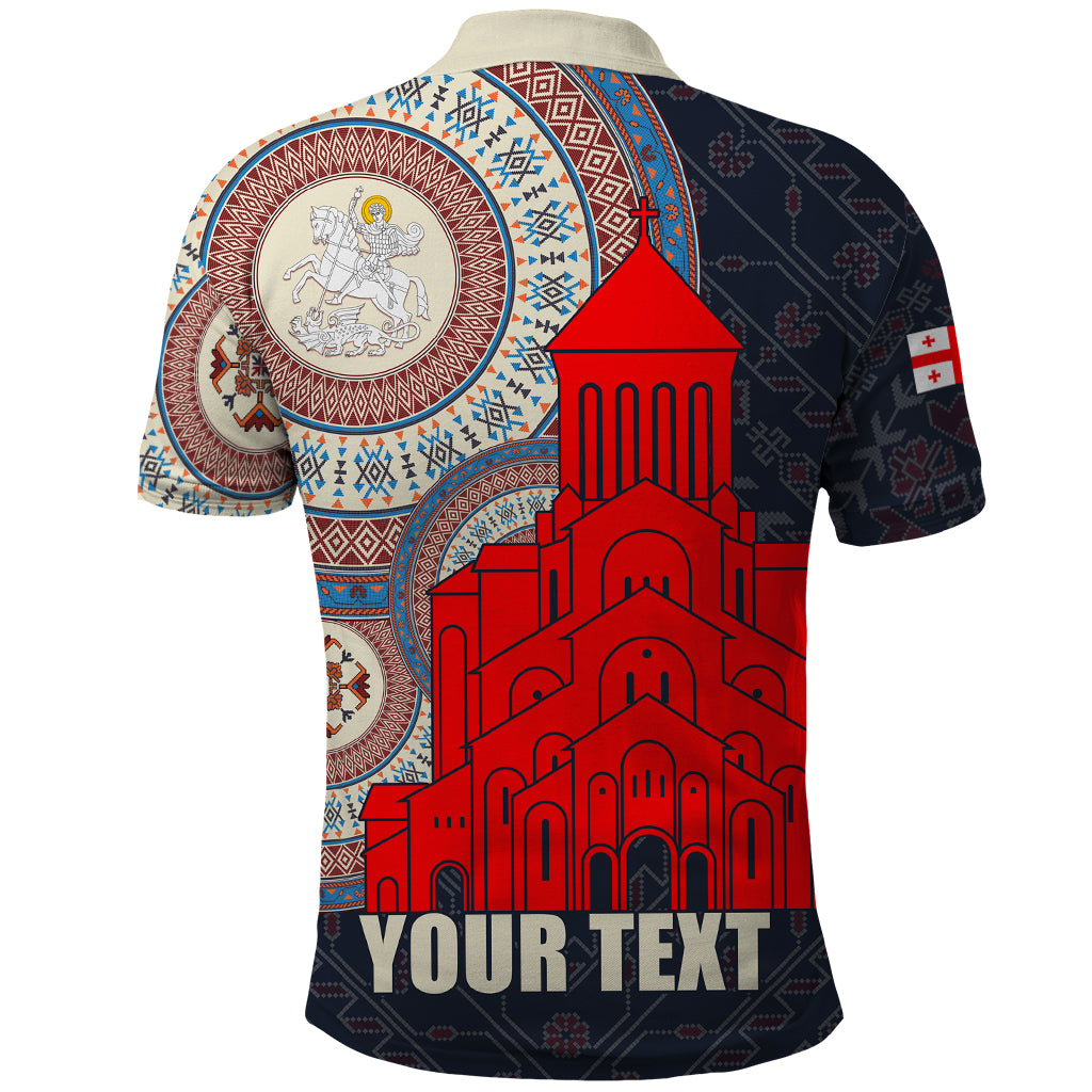 Georgia Independence Day Polo Shirt Holy Trinity Cathedral of Tbilisi - Wonder Print Shop