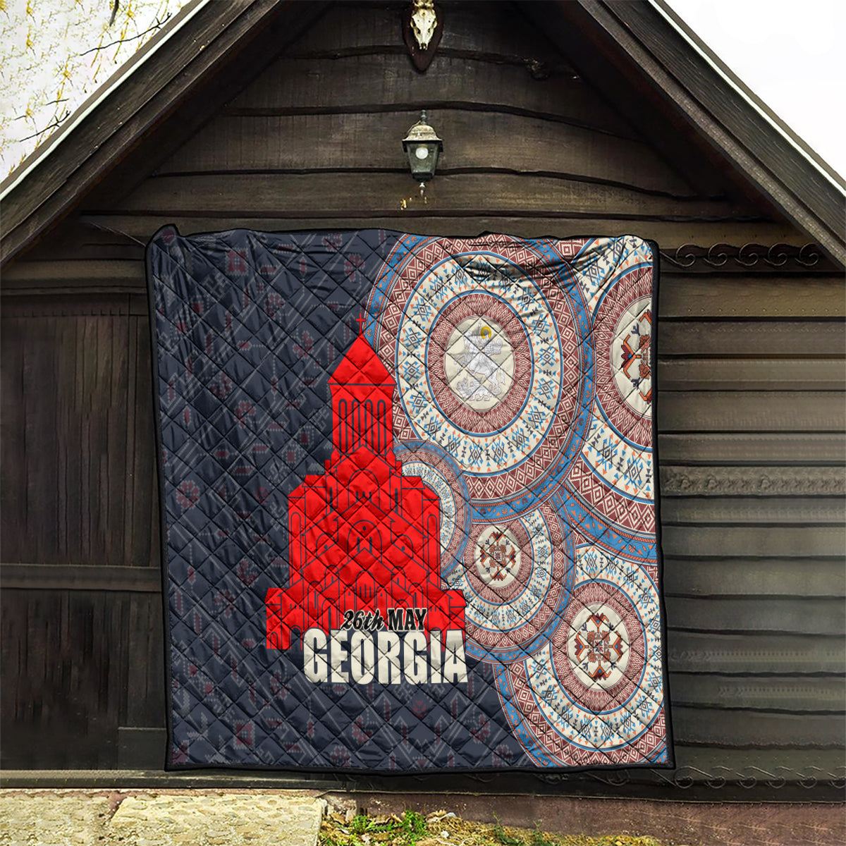 Georgia Independence Day Quilt Holy Trinity Cathedral of Tbilisi - Wonder Print Shop